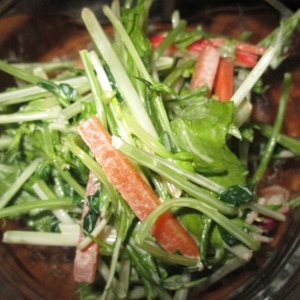 水菜と豆苗のサラダ